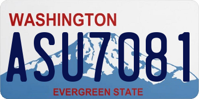 WA license plate ASU7081