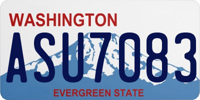 WA license plate ASU7083
