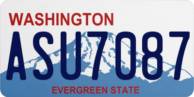 WA license plate ASU7087
