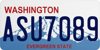 WA license plate ASU7089
