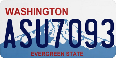 WA license plate ASU7093