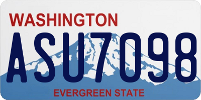 WA license plate ASU7098