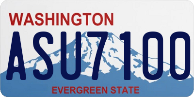 WA license plate ASU7100