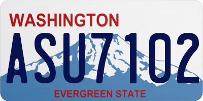 WA license plate ASU7102