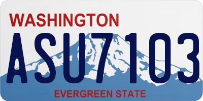 WA license plate ASU7103