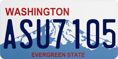 WA license plate ASU7105