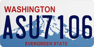 WA license plate ASU7106
