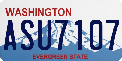 WA license plate ASU7107
