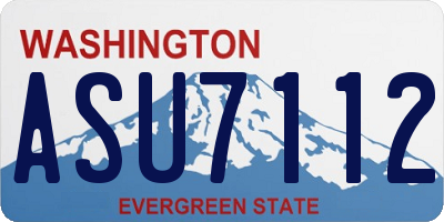 WA license plate ASU7112