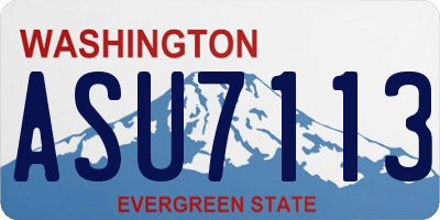 WA license plate ASU7113