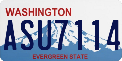 WA license plate ASU7114