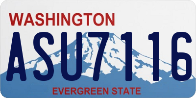 WA license plate ASU7116
