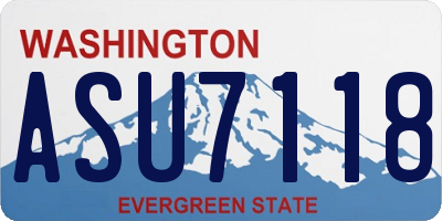 WA license plate ASU7118