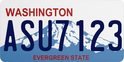 WA license plate ASU7123