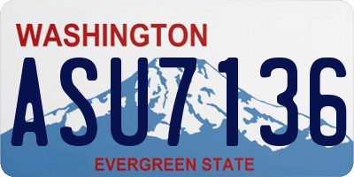 WA license plate ASU7136