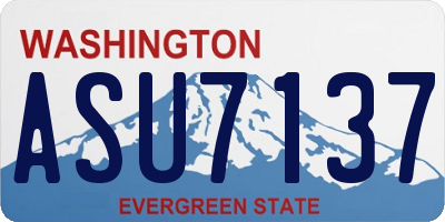 WA license plate ASU7137