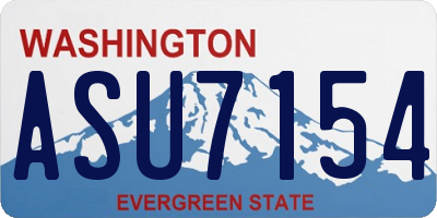 WA license plate ASU7154