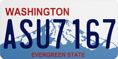 WA license plate ASU7167