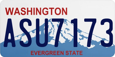 WA license plate ASU7173