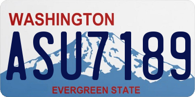 WA license plate ASU7189