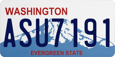 WA license plate ASU7191