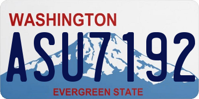 WA license plate ASU7192