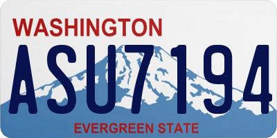 WA license plate ASU7194