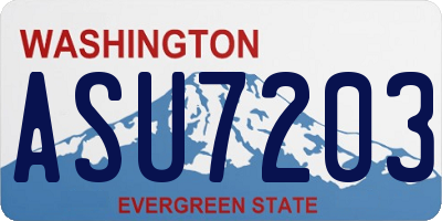 WA license plate ASU7203
