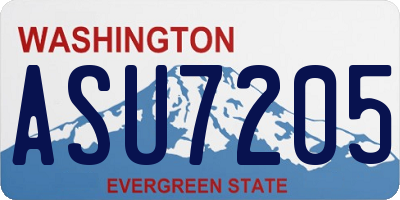 WA license plate ASU7205
