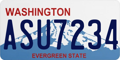 WA license plate ASU7234
