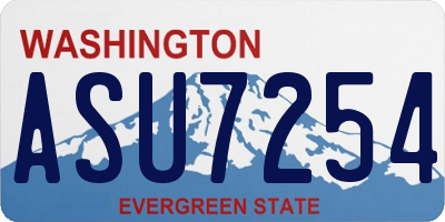 WA license plate ASU7254