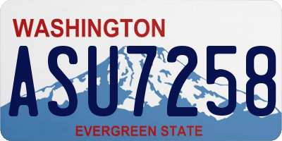 WA license plate ASU7258
