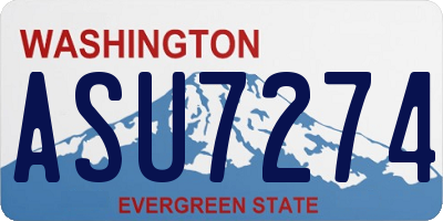 WA license plate ASU7274