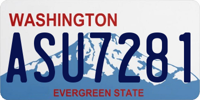 WA license plate ASU7281