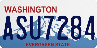 WA license plate ASU7284