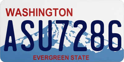 WA license plate ASU7286