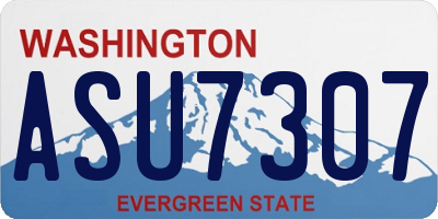 WA license plate ASU7307
