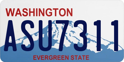 WA license plate ASU7311