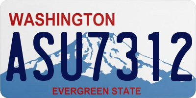 WA license plate ASU7312