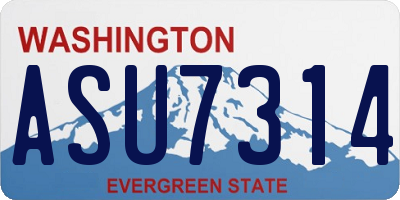 WA license plate ASU7314