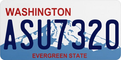 WA license plate ASU7320