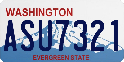 WA license plate ASU7321