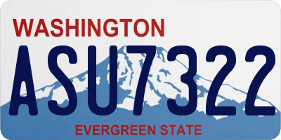 WA license plate ASU7322