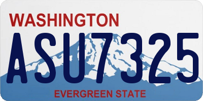 WA license plate ASU7325