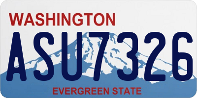 WA license plate ASU7326