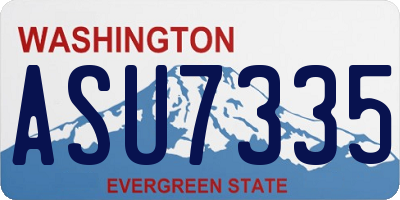 WA license plate ASU7335