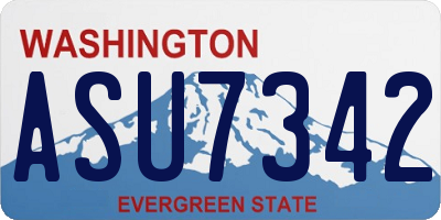 WA license plate ASU7342