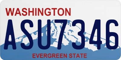 WA license plate ASU7346
