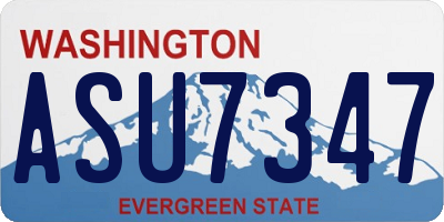 WA license plate ASU7347