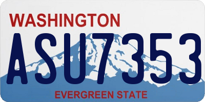 WA license plate ASU7353